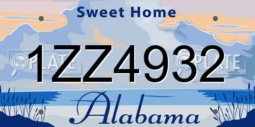 1ZZ4932 Alabama License Plate