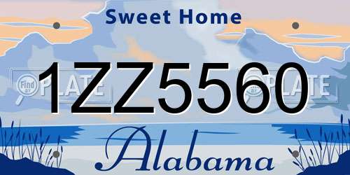 1ZZ5560 Alabama License Plate
