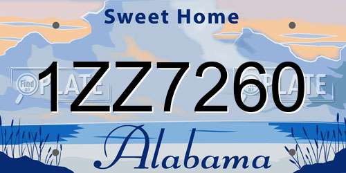 1ZZ7260 Alabama License Plate