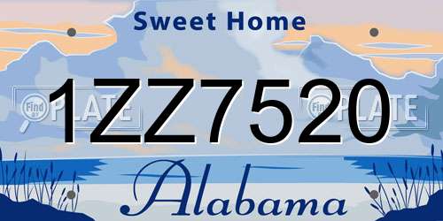1ZZ7520 Alabama License Plate