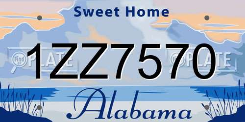1ZZ7570 Alabama License Plate