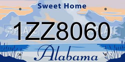 1ZZ8060 Alabama License Plate