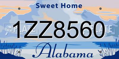 1ZZ8560 Alabama License Plate