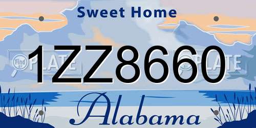 1ZZ8660 Alabama License Plate
