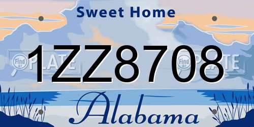 1ZZ8708 Alabama License Plate
