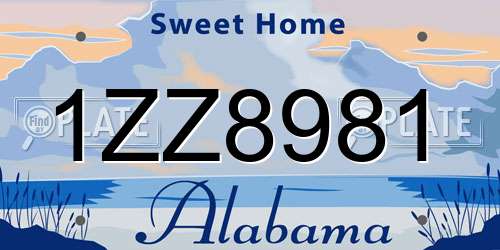 1ZZ8981 Alabama License Plate