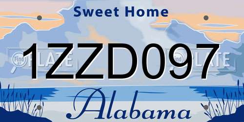 1ZZD097 Alabama License Plate