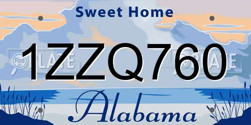 1ZZQ760 Alabama License Plate