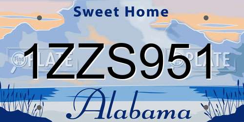 1ZZS951 Alabama License Plate