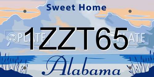 1ZZT65 Alabama License Plate
