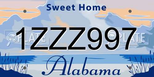 1ZZZ997 Alabama License Plate