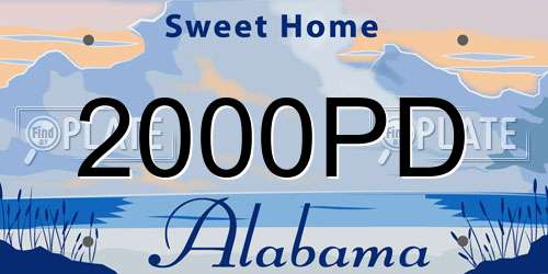 2000PD Alabama License Plate
