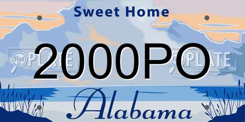 2000PO Alabama License Plate