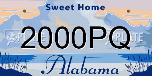 2000PQ Alabama License Plate