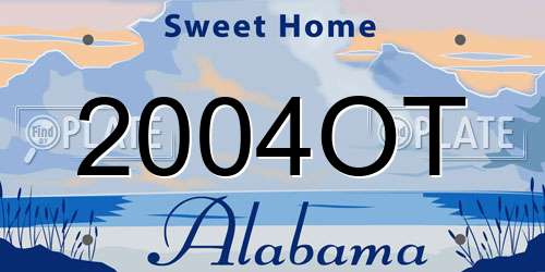 2004OT Alabama License Plate