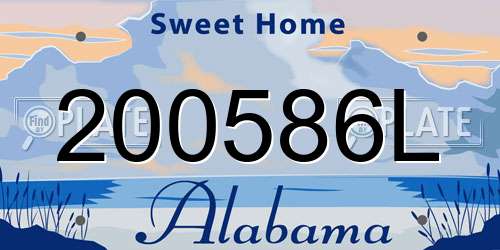 200586L Alabama License Plate