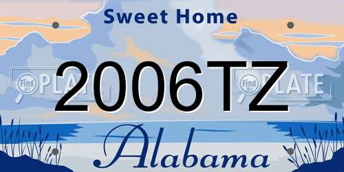 2006TZ Alabama License Plate