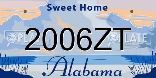 2006ZT Alabama License Plate