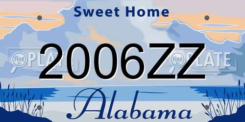 2006ZZ Alabama License Plate
