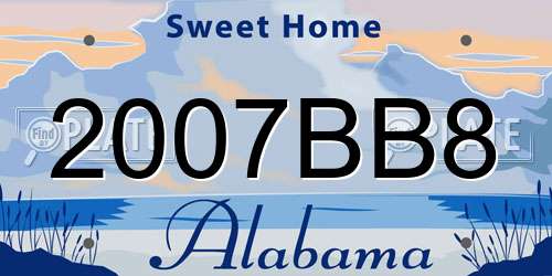 2007BB8 Alabama License Plate
