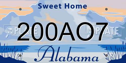 200AO7 Alabama License Plate