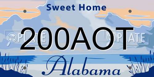200AOT Alabama License Plate