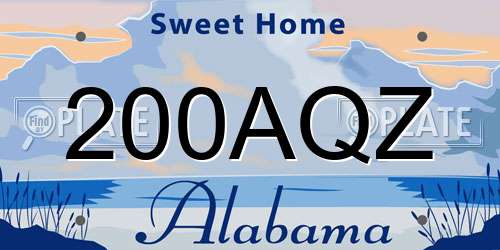 200AQZ Alabama License Plate
