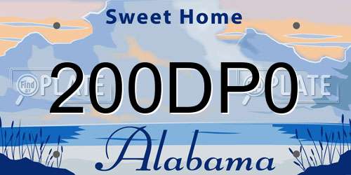 200DP0 Alabama License Plate