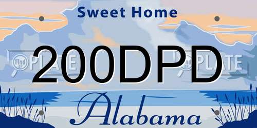 200DPD Alabama License Plate
