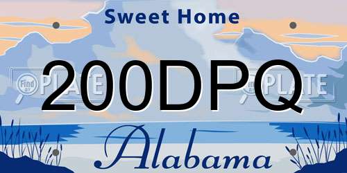 200DPQ Alabama License Plate