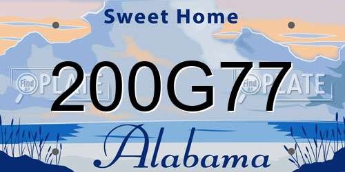 200G77 Alabama License Plate