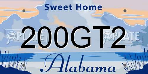 200GT2 Alabama License Plate