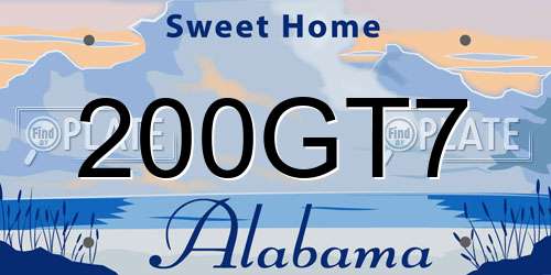 200GT7 Alabama License Plate