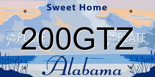 200GTZ Alabama License Plate