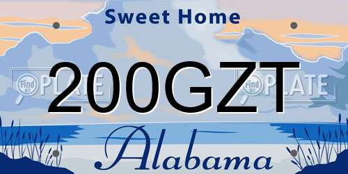 200GZT Alabama License Plate