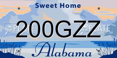 200GZZ Alabama License Plate