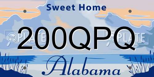 200QPQ Alabama License Plate