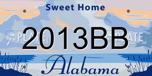 2013BB Alabama License Plate