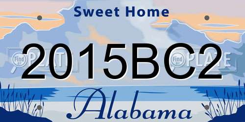 2015BC2 Alabama License Plate