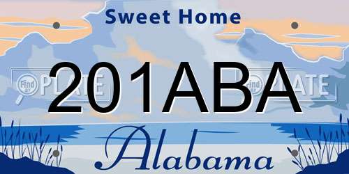 201ABA Alabama License Plate