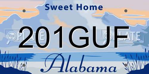 201GUF Alabama License Plate