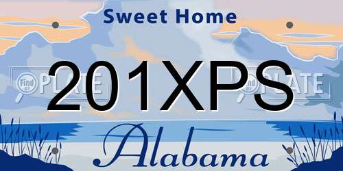 201XPS Alabama License Plate