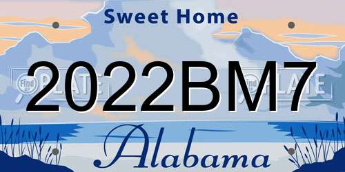 2022BM7 Alabama License Plate