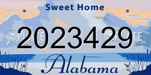 2023429 Alabama License Plate