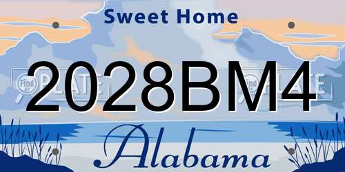 2028BM4 Alabama License Plate