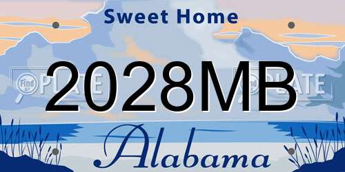 2028MB Alabama License Plate