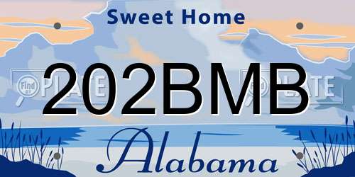 202BMB Alabama License Plate