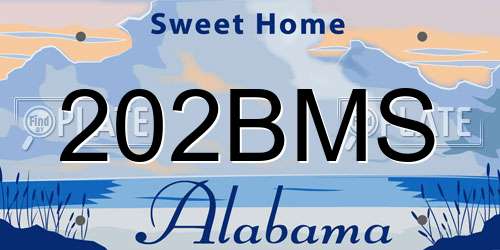 202BMS Alabama License Plate