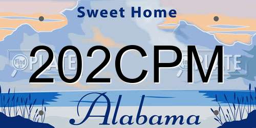202CPM Alabama License Plate
