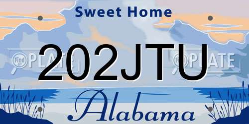 202JTU Alabama License Plate